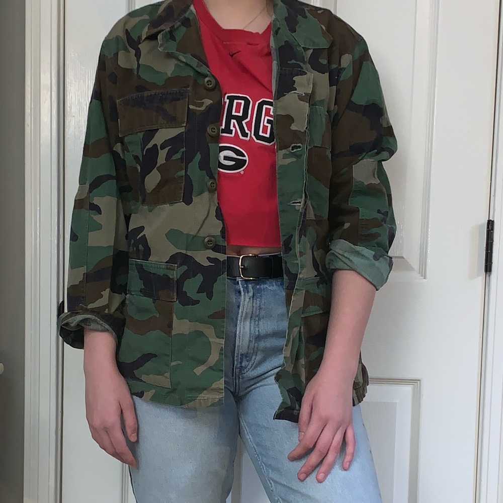 Camo combat jacket size L
